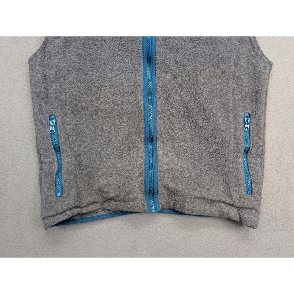 VTG LL Bean Fleece Hi-Pile Deep Zip Pocket Vest Mens Size Medium Full Zip Gray - Picture 5 of 6